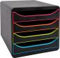 Preview: BIELLA Schubladenbox BIGBOX A4+ 31091402BIDU schwarz/Harlekin, 4 Schubl.