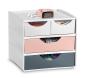 Preview: CEP Schubladenbox MyCube Mineral 1032111681 4 Schubl. weiss/grau/pink