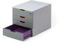 Preview: DURABLE Schubladenbox VARICOLOR SAFE 760627 4 Schubladen, color