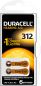 Preview: DURACELL Hörgeräte Batterie Easy Tab 4-077573 312, ZincAir D6,1.4V. 6 Stk.