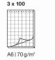 Preview: ELCO Notizblock kariert 4mm A6 74432.17 weiss, 70gm2 3x100 Blatt