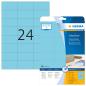 Preview: HERMA Universal-Etiketten 70x37mm 4468 blau 480 St./20 Blatt