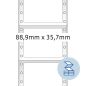 Preview: HERMA Etiketten 1-bah. 88,90×35,7mm 8161 weiss, endlos 2000 Stück