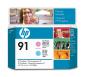 Preview: HP Druckkopf 91 mag.u.cyan light C9462A DesignJet Z6100