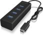 Preview: ICY BOX 4 Port Hub Type C USB 3.0 IB-HUB1409-C3 Aluminium black