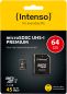 Preview: INTENSO Micro SDXC Card PREMIUM 64GB 3423490 with adapter, UHS-I