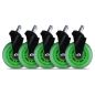 Preview: L33T Rubber wheels green, 5-pack 160531 for L33T chairs