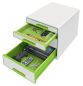 Preview: LEITZ Schubladenbox WOW Cube A4 5213-20-54 weiss/grün, 4 Schubladen