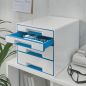 Preview: LEITZ Schubladenbox WOW Cube A4 52132036 weiss/blau, 4 Schubladen