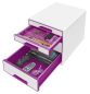 Preview: LEITZ Schubladenbox WOW Cube A4 52132062 weiss/violett, 4 Schubladen