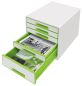 Preview: LEITZ Schubladenbox WOW Cube A4 5214-20-54 weiss/grün, 5 Schubladen