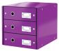 Preview: LEITZ Schubladenset Click & Store A4 60480062 violett 3 Schubladen