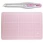 Preview: LION Schneidematte Set SET-AM350P(P pink, mit Cutter 10x15cm