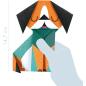 Preview: MANDARINE Origamipapier 12x12cm OR509C Mon petit Hund 20 Blatt