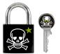 Preview: MASTER LOCK Vorhangschloss 30mm 66246800 Totenkopf Motiv