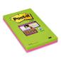 Preview: POST-IT Block Super Sticky 203x127mm 5845-SSUC grün/pink,4x45 Blatt,liniert