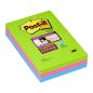 Preview: POST-IT Block Super Sticky 102x152mm 660-3SSUC 3-farbig ass.,3x90Bl.,liniert