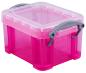 Preview: REALLY USEFUL BOX Kunststoffbox 0,14lt 68501218 transparent pink