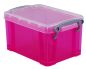 Preview: REALLY USEFUL BOX Kunststoffbox 0,7lt 68501718 transparent pink