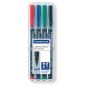 Preview: STAEDTLER Lumocolor permanent M 317 WP4 4 Farben ass.