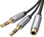 Preview: UGREEN Audio Cable 3.5mm Fem./2 Male 20899 aluminum Case, Black, (BB)