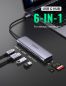 Preview: UGREEN USB-C Hub 6in1, Silver 70411 HDMI,2xUSB-A,SD TF,USB-C PD