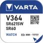 Preview: Varta knopfzelle v364 364101111 sr621sw, sr60 - Varta-364101111-4008496245734-03.jpg