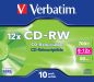 Preview: VERBATIM CD-RW Jewel 80MIN/700MB 43148 8-12x 10 Pcs