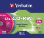 Preview: VERBATIM CD-RW Slim 80MIN/700MB 43167 8-10x color 5 Pcs