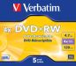 Preview: VERBATIM DVD+RW Jewel 4.7GB 43229 1-4x 5 Pcs