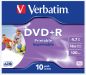 Preview: VERBATIM DVD+R Jewel 4.7 GB 43508 16x print IW 10 Pcs