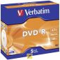 Preview: VERBATIM DVD-R Jewel 4.7GB 43519 1-16x 5 Pcs