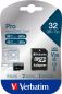 Preview: VERBATIM Micro SDHC Pro U3 32GB 47041 Read 90MB/sec. Write 45MB/sec