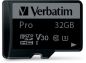 Preview: VERBATIM Micro SDHC Pro U3 32GB 47041 Read 90MB/sec. Write 45MB/sec