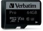 Preview: VERBATIM Micro SDXC Pro U3 64GB 47042 Read 90MB/sec. Write 45MB/sec