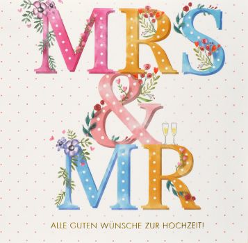 ABC Hochzeitskarte Mrs&Mr 0910677900 15x15cm