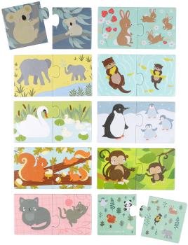 ALLC Puzzle 17x10x4.4cm PGMPAN11 Tierfamilie 20-teilig