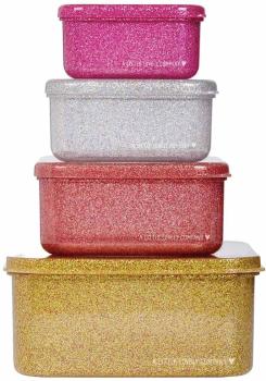 ALLC Lunch & snack box set Glitter SNSEGL37 gold blush 4 Stück