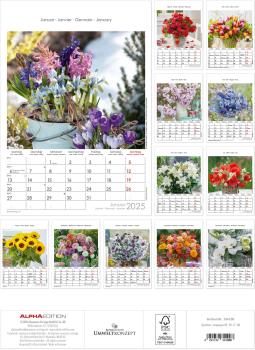 ALPHA EDITION Bildkalender 2025 104100 Blumen 23.7x34cm