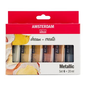 AMSTERDAM Standard Series Acryl Set 17820501 Metallic 6X20ml