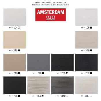 AMSTERDAM Standard Series Acryl Set 17820600 Grey 12X20ml