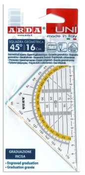 ARDA Geodreieck UNI 16cm GEO300SS transparent