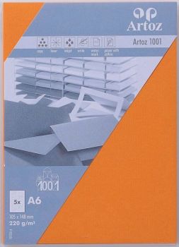 ARTOZ Karten 1001 A6 107326145 220g, orange 5 Blatt