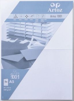 ARTOZ Karten 1001 A5 107392262 220g, blütenweiss 5 Blatt