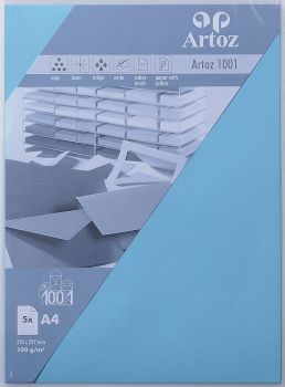 ARTOZ Papier 1001 A4 107796143 100g, azur 5 Blatt