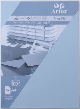 ARTOZ Papier 1001 A4 107796144 100g, pastellblau 5 Blatt