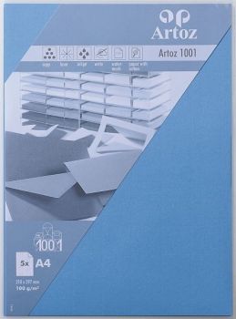 ARTOZ Papier 1001 A4 107796144 100g, marienblau 5 Blatt