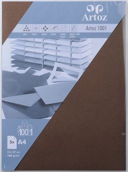 ARTOZ Papier 1001 A4 107796146 100g, braun 5 Blatt