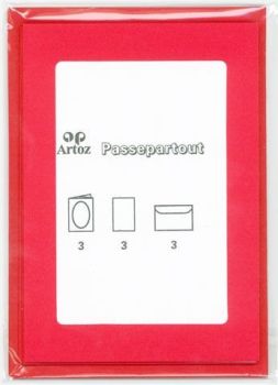 ARTOZ Papier 1001 Passepartout A6 11012517 100/220g, rot 3 Blatt