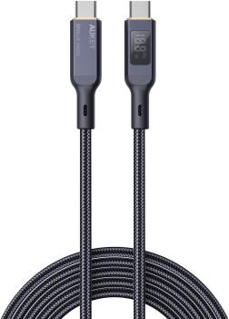 AUKEY Cable USB-C-to-C,LCD Display CB-MCC102 1.8m,Nylon Braidet, 100W,Bl.